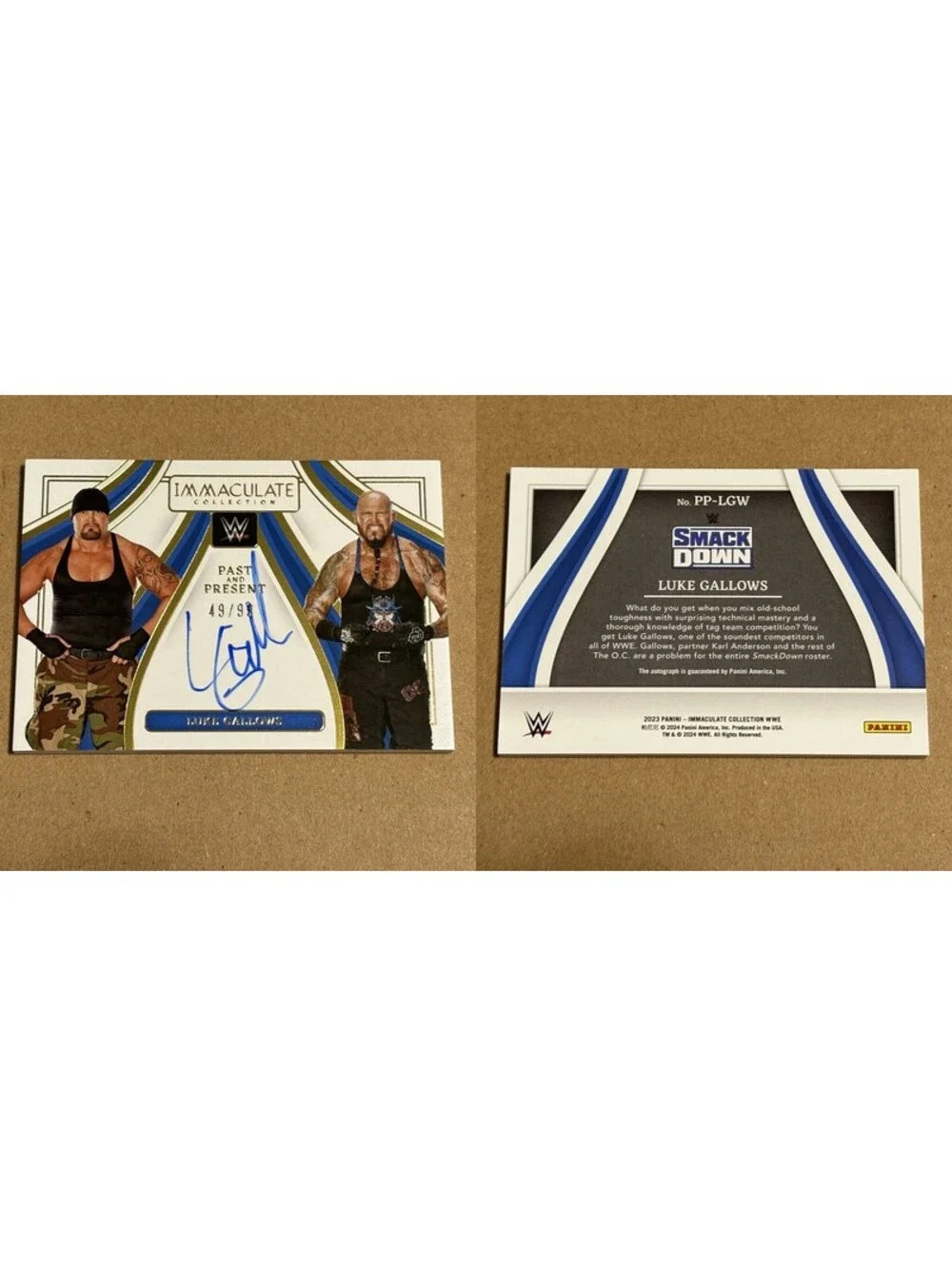 2023 Panini Immaculate Collection WWE Luke Gallows #PP-LGW Past Present Auto /99